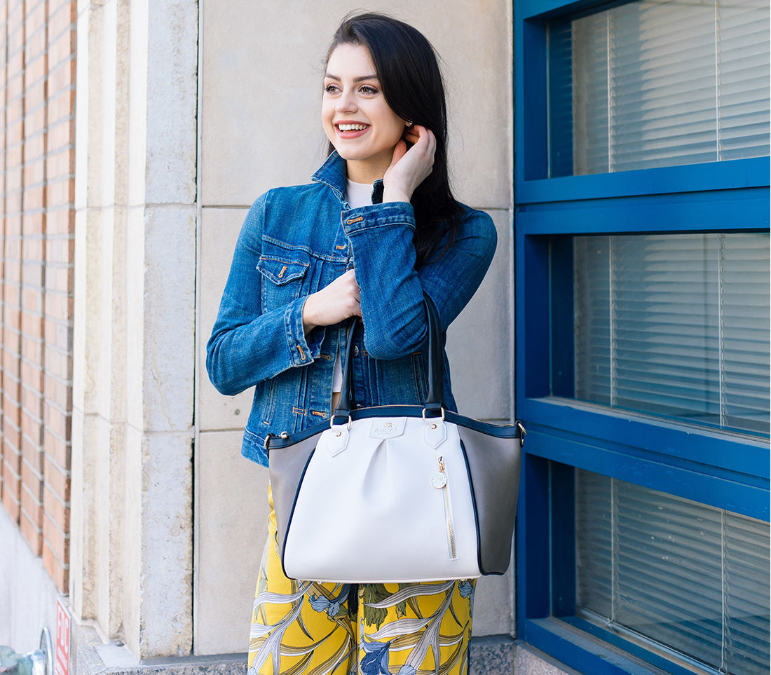 Madison - Beige Trio Croc Vegan Bag