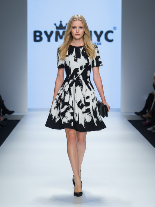 Abstract Print Mini Dress DUMBO: Prêt-à-Porter Line BYMANYC ® New York