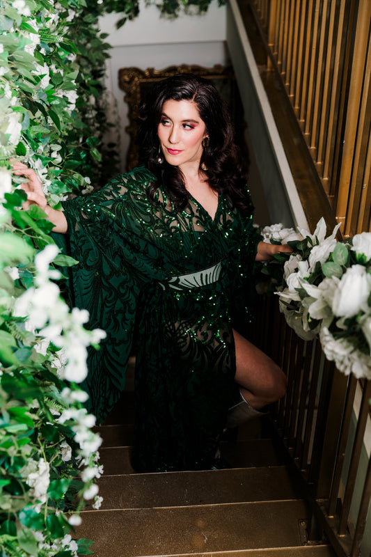 Bohémienne Sequin Kimono Robe in “Extravagant”