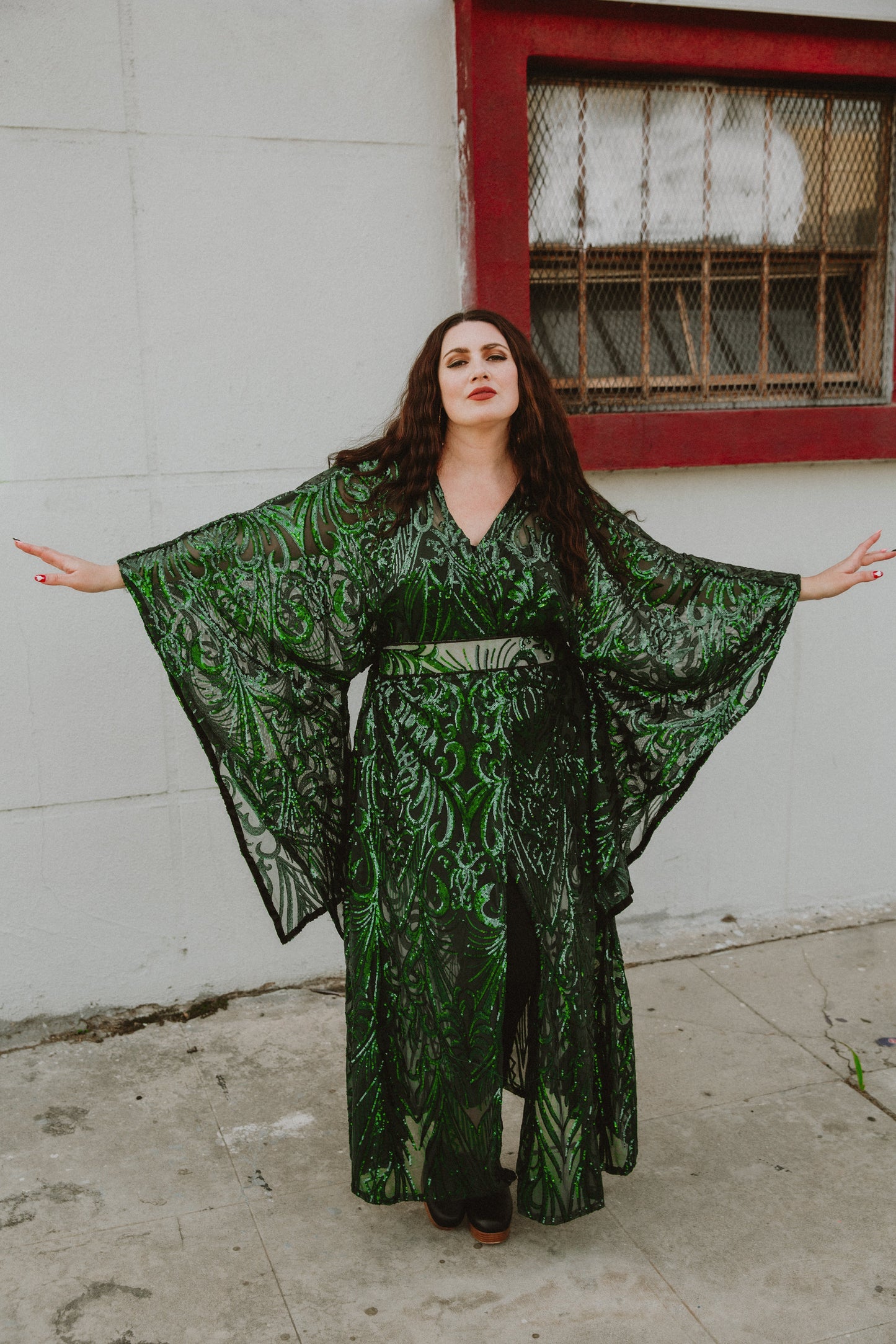 Bohémienne Sequin Kimono Robe in “Extravagant”