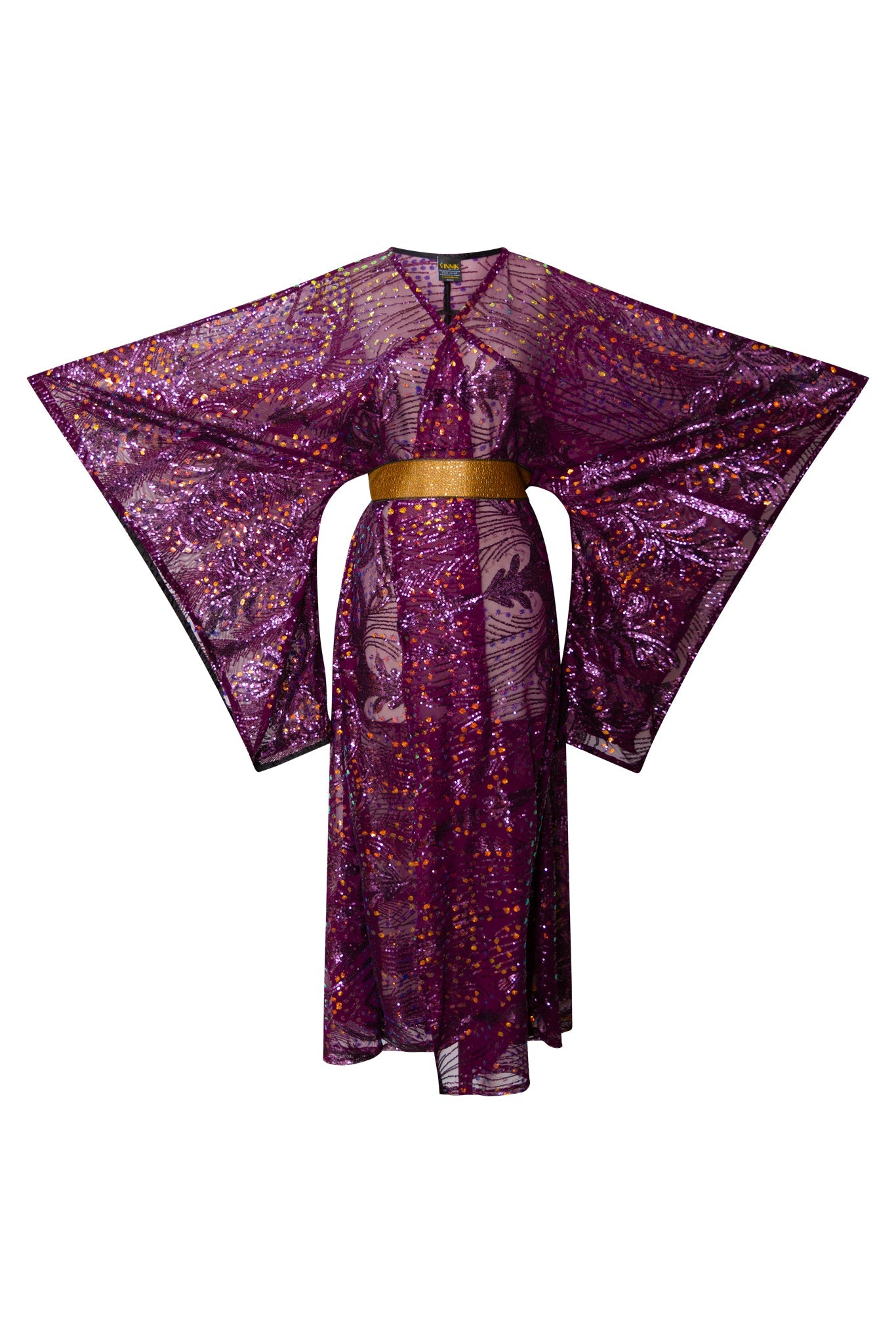 Runway Bohémienne Kimono Robe in “Stardust” (Aubergine)