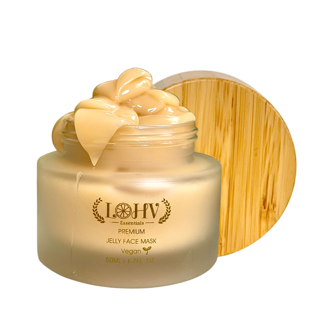PREMIUM 100% VEGAN Rejuvenating JELLY FACE MASK With Retinol + Turmeric + Aloe Vera + Lactic acid + Rosemary Leaf